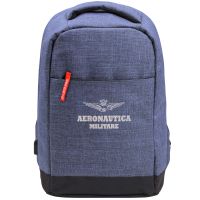 ZAINO BLU ANTI-FURTO A.M. IN POLIESTERE CON SUPPORTO IN PVC, SCOMPARTO P