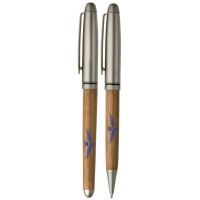 SET PENNA A SFERA E ROLLER IN BAMBOO E METALLO