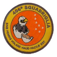 PATCH DISTINTIVO RICAMATO CON VELCRO Dia 90 MM 406 SQUADRIGLIA