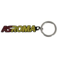 PORTACHIAVI SMALTATO IN METALLO NERO SCRITTA AS ROMA