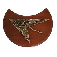 CREST IN METALLO BASE LEGNO MEZZA LUNA 23,2X19CM 154 GRUPPO AERONAUTICA MILITARE
