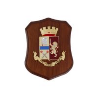 MINICREST STEMMA ARALDICO DORATO SMALTATO POLIZIA DI STATO CM11,5X8,5