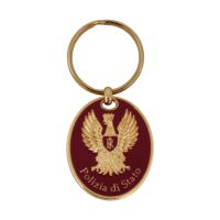 PORTACHIAVI IN METALLO OVALE CON AQUILA POLIZIA DI STATO