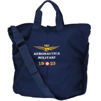 BORSA PORTACASCO BLU CON LOGO RICAMATO A.M. 1923