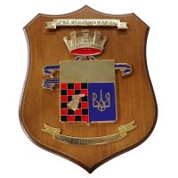 CREST IN METALLO SMALTATO BASE LEGNO 22,5X17,5CM 3 RGT ARTIGLIERIA MONTAGNA ESERCITO ITALIANO