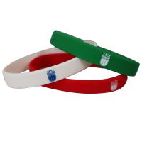 KIT 3 BRACCIALETTI TRICOLOREIN SILICONE SCRITTA ITALA E LOGO FIGC