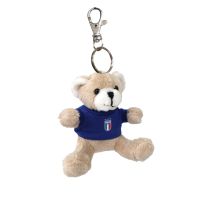 ORSETTO PORTACHIAVI H.8 CM CON MAGLIA BLU LOGO FIGC