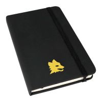 BLOCCO APPUNTI FOGLI BIANCHI LOGO LUPA IN GIALLO 14X9 CM