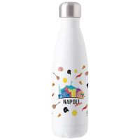 BORRACCIA BIANCA IN ACCIAO INOX DOPPIA PARETE 500 ML NAPOLI WITH LOVE