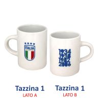 SET DUE TAZZINE IN CERAMICA FIGC STAMPA FRONTE RETRO
