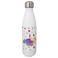 BORRACCIA BIANCA IN ACCIAIO INOX DOPPIA PARETE 500 ML ROMA WITH LOVE