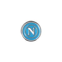 DISTINTIVO SMALTATO CON LOGO BIANCO NAPOLI SU FONDO CELESTE
