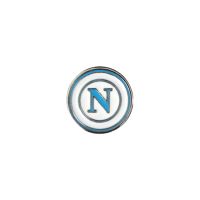 DISTINTIVO SMALTATO CON LOGO NAPOLI CELESTE SU FONDO BIANCO
