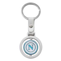 PORTACHIAVI IN METALLO CON PIASTRINA GIREVOLE SMALTATA, LOGO NAPOLI BIFA