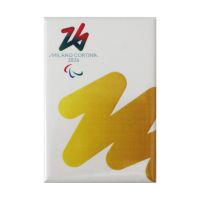 Magnete Stampato 78 x 53 mm Paralympic Emblema Sign Giallo Milano Cortina 2026