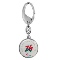 PORTACHIAVI METALLO TONDO STAMPATO PARALYMPIC EMBLEMA COLORATO FONDO BIA