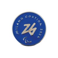 MAGNETE SMALTATO DIA 39 MM PARALYMPIC EMBLEMA MONOCROMATICO FONDO BLU