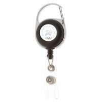 PORTA SKIPASS NERO CLIP E MOSCHETTONE DIA 35 MM OLYMPIC EMBLEMA COLORATO