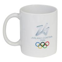 TAZZA MUG CERAMICA DIA 8 CM OLYMPIC EMBLEMA COLORATO FONDO BIANCO