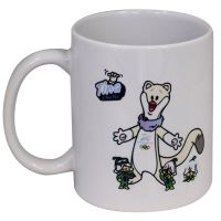 TAZZA MUG CERAMICA DIA 8CM OLYMPIC MASCOT TINA E THE FLO FONDO BIANCO