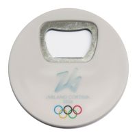 MAGNETE APRIBOTTIGLIE IN ABS DIA 67 MM OLYMPIC EMBLEMA SU FONDO BIANCO