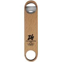APRIBOTTIGLIE ACCIAIO LEGNO H 175 MM OLYMPIC EMBLEMA MONOCROMATICO NERO
