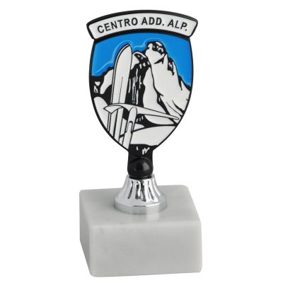 TROFEINO IN METALLO LOGO SMALTATO CENTRO ADDESTRAMENTO ALPINO ESERCITO