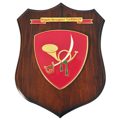 CREST ARALDICO CON STEMMA BRIGATA BERSAGLIERI GARIBALDI 22,5X17,5 CM ESERCITO