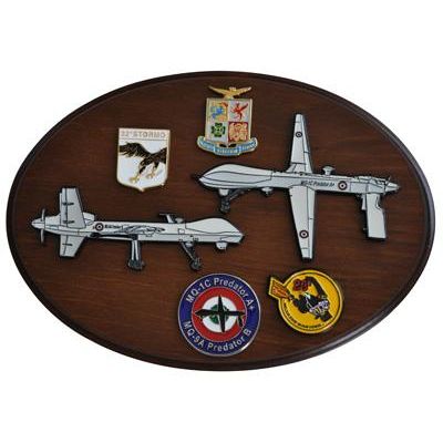 CREST ARALDICO AEREI MQ-9A PREDATOR MQ-1C PREDATOR A+ AERONAUTICA MILITARE MIS CM 22,5 X 17,5