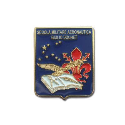 DISTINTIVO METALLO SMALTATO LEVIGATO SCUOLA MILITARE AERONAUTICA GIULIO DOUHET