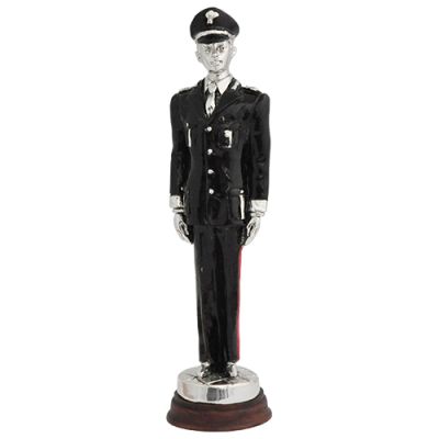 STATUETTA CARABINIERE IN RESINA ARGENTATA