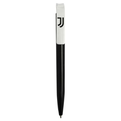 PENNA IN PLASTICA FUSTO NERO CLIP BIANCA LOGO UFFICIALE JUVENTUS