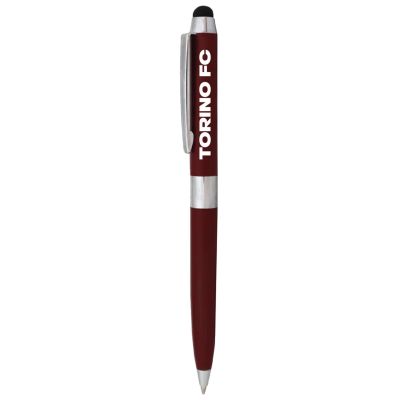 PENNA TOUCH CON CLIP IN METALLO FUSTO BORDEAUX TORINO FC CON TUBO TRASPARENTE