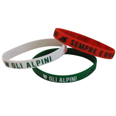 SET BRACCIALETTI IN SILICONE TRICOLORE W GLI ALPINI