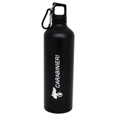 BORRACCIA SPORTIVA NERA CON MOSCHETTONE 800 ML LOGO CC