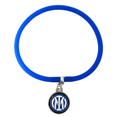 BRACCIALE IN SILICONE BLU CON PENDAGLIO LOGO INTER