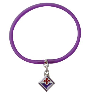 BRACCIALE VIOLA IN SILICONE CON CIONDOLO SMALTATO