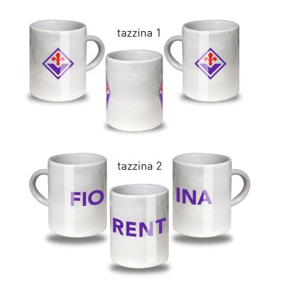 SET DUE TAZZINE IN CERAMICA LOGO E SCRITTA FIORENTINA