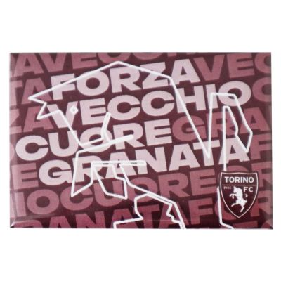 MAGNETE RETTANGOLARE STAMPATO LOGO E TORINO FC 1906 SU SFONDO | Giemme ...