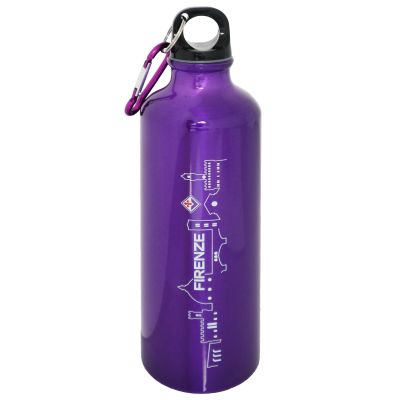 BORRACCIA IN ALLUMINIO VIOLA, 500 ML, CON MOSCHETTONE LOGO GIGLIO FIOREN