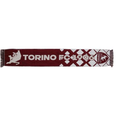 SCIARPA JACQUARD SCRITTA BIANCA TORINO FC 1906 SU SFONDO GRANATA