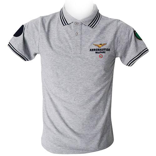 POLO GRIGIA CHIUSURA 3 BOTTONI TG. S AERONAUTICA MILITARE