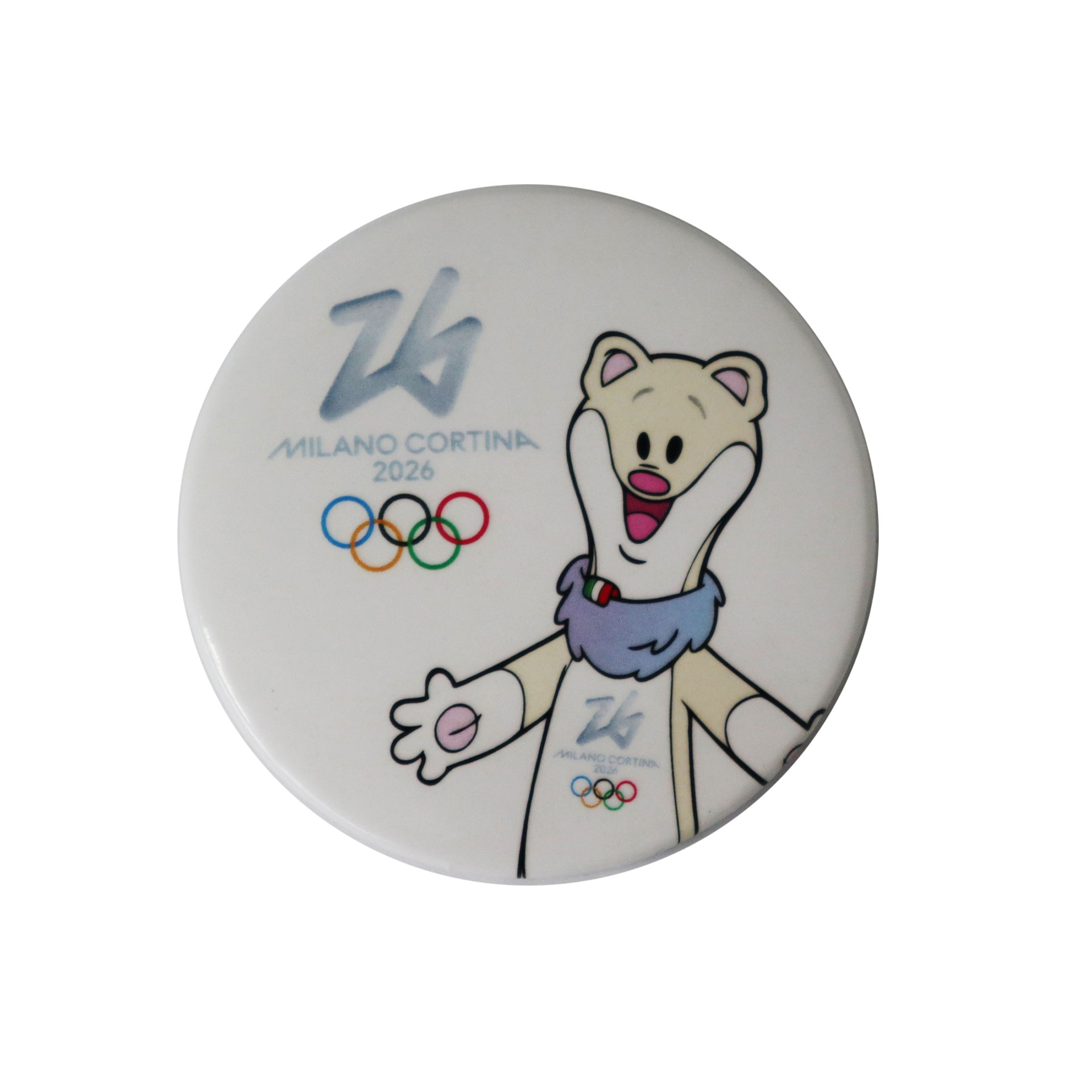 MAGNETE APRIBOTTIGLIE STAMPATO DIA 55 MM OLYMPIC MASCOT TINA COLORATO
