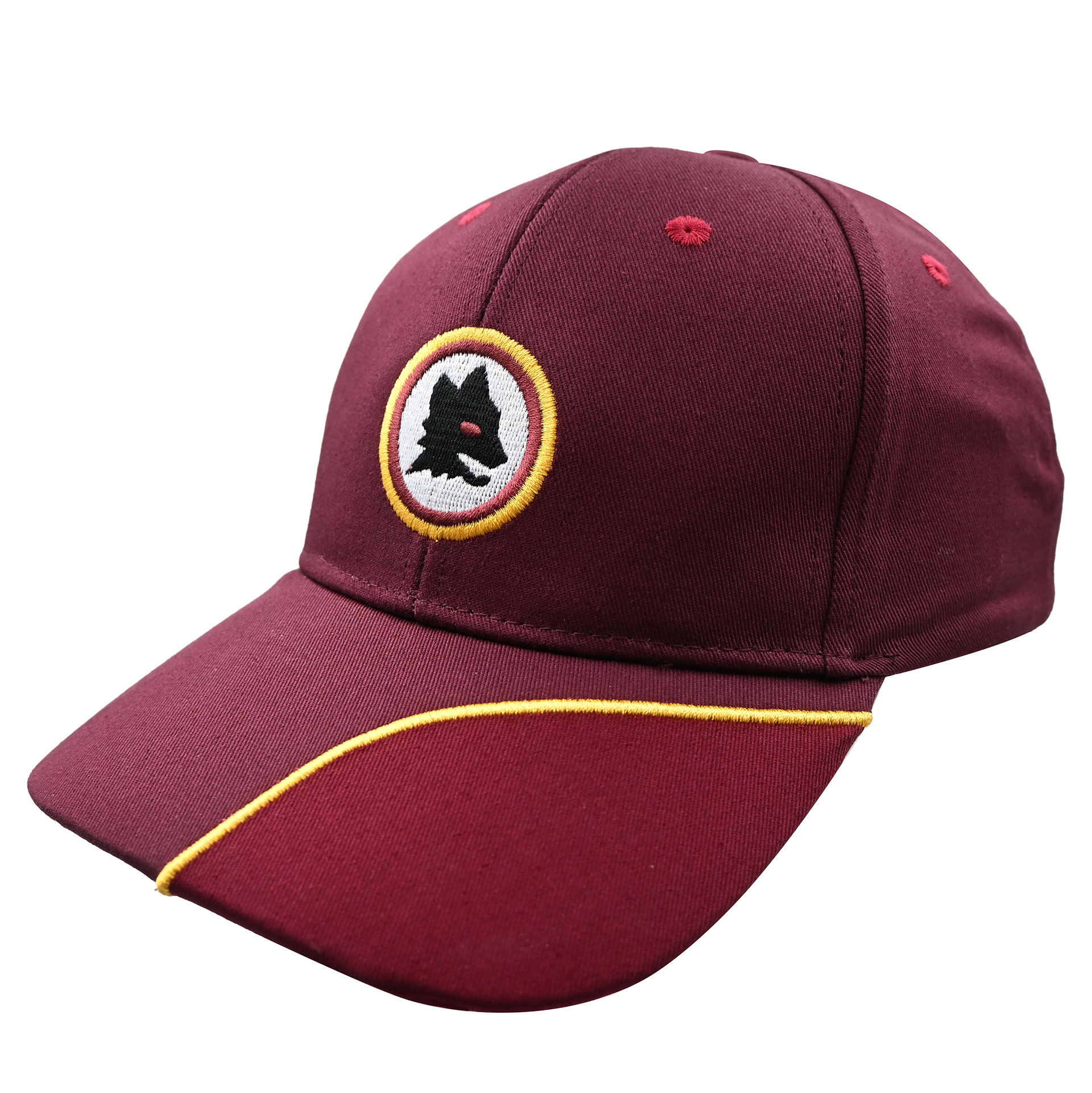 CAPPELLINO RICAMATO BORDEAUX LOGO ROMA
