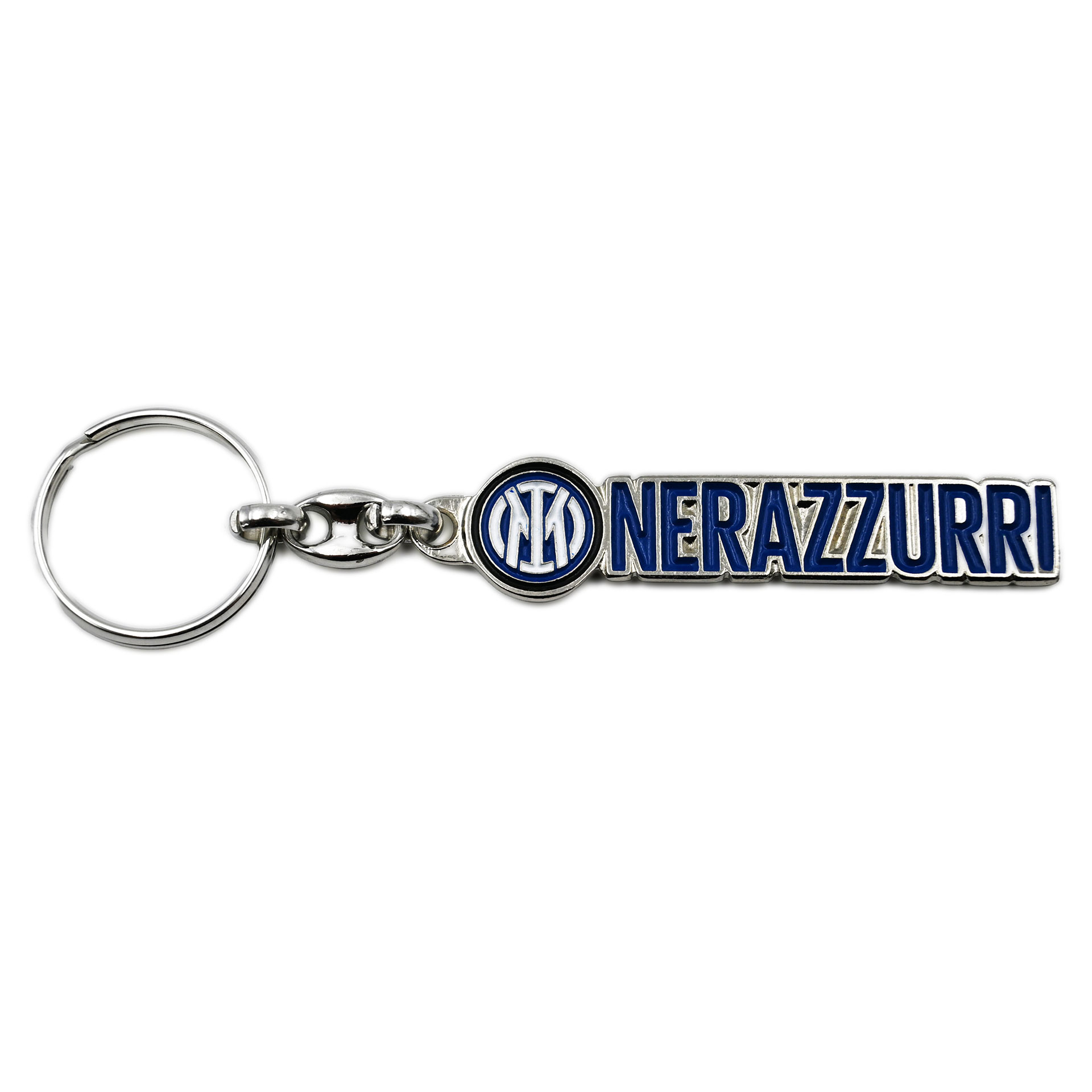 PORTACHIAVI IN METALLO SMALTATO CON SCRITTA NERAZZURRI FC INTER