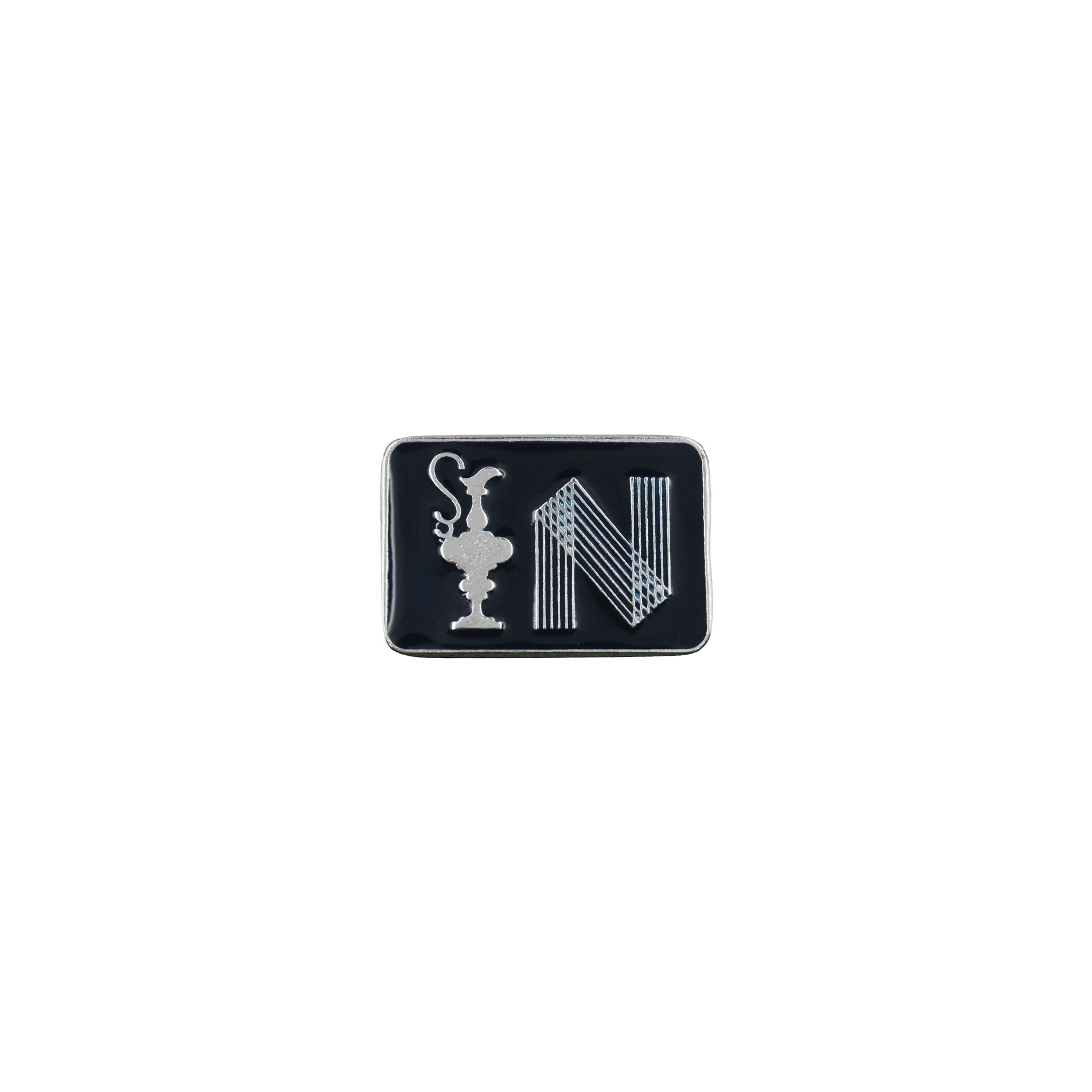 DISTINTIVO AMERICA'S CUP 38 RETTANGOLARE LOGHI ARGENTO SFONDO BLU NAVY I