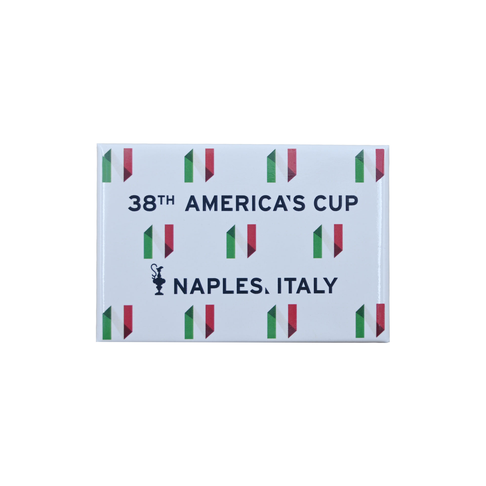 MAGNETE AMERICA'S CUP 38 RETTANGOLARE LOGO CLASSICO E MONOGRAMMA IN META
