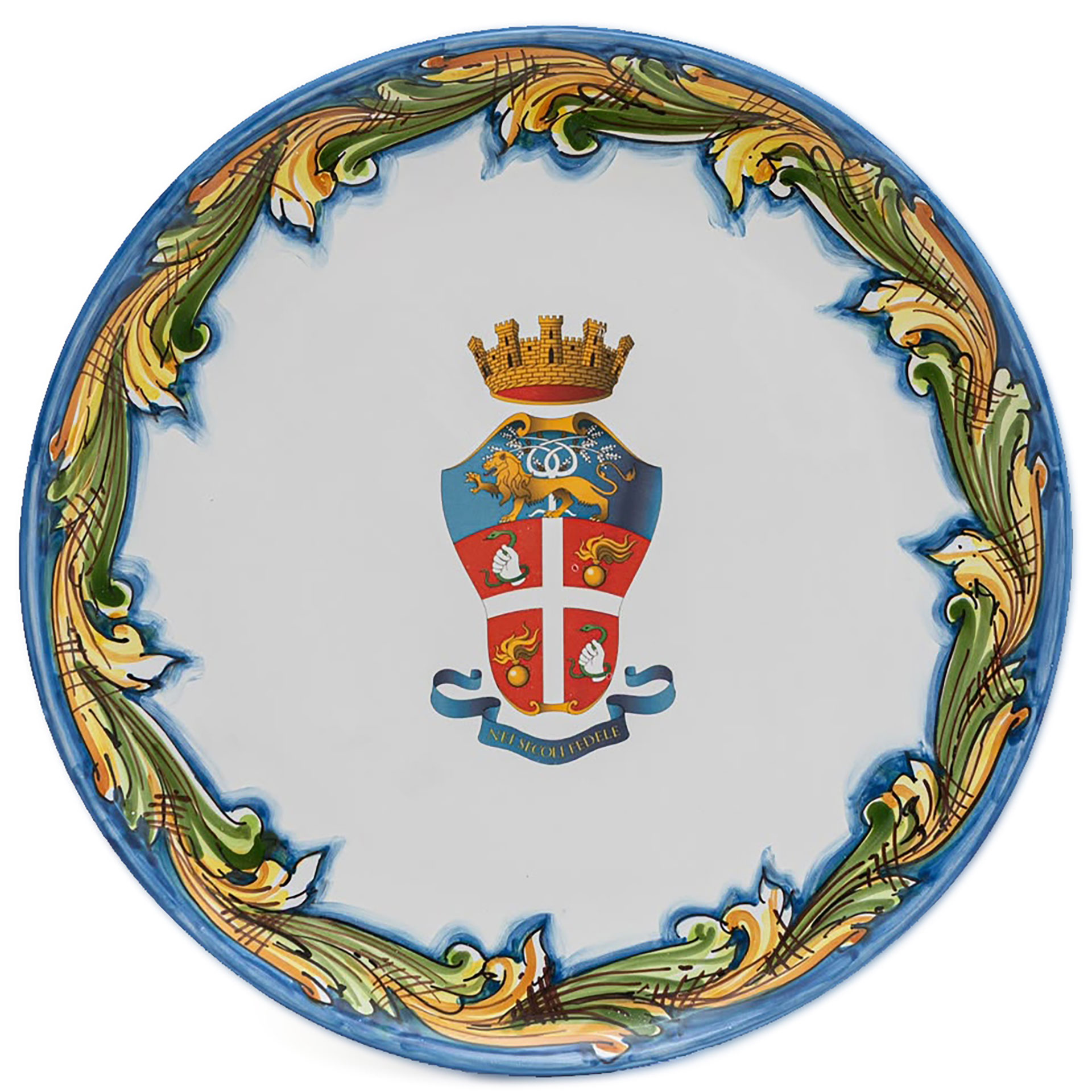 PIATTO IN CERAMICA DI CALTAGIRONE Ø 37 CM CARABINIERI
