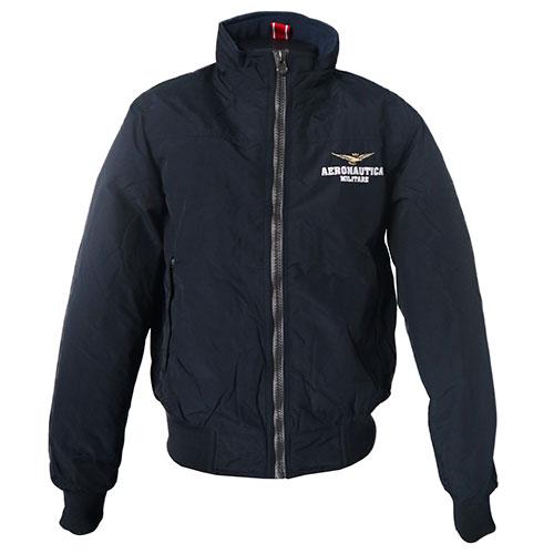 GIUBBINO ANTIVENTO BLU NAVY RICAMO FRONTALE CON RIB ELASTICIZZATO, DUE TASCHE, INTERNO IMBOTTITO AERONAUTICA MILITARE
