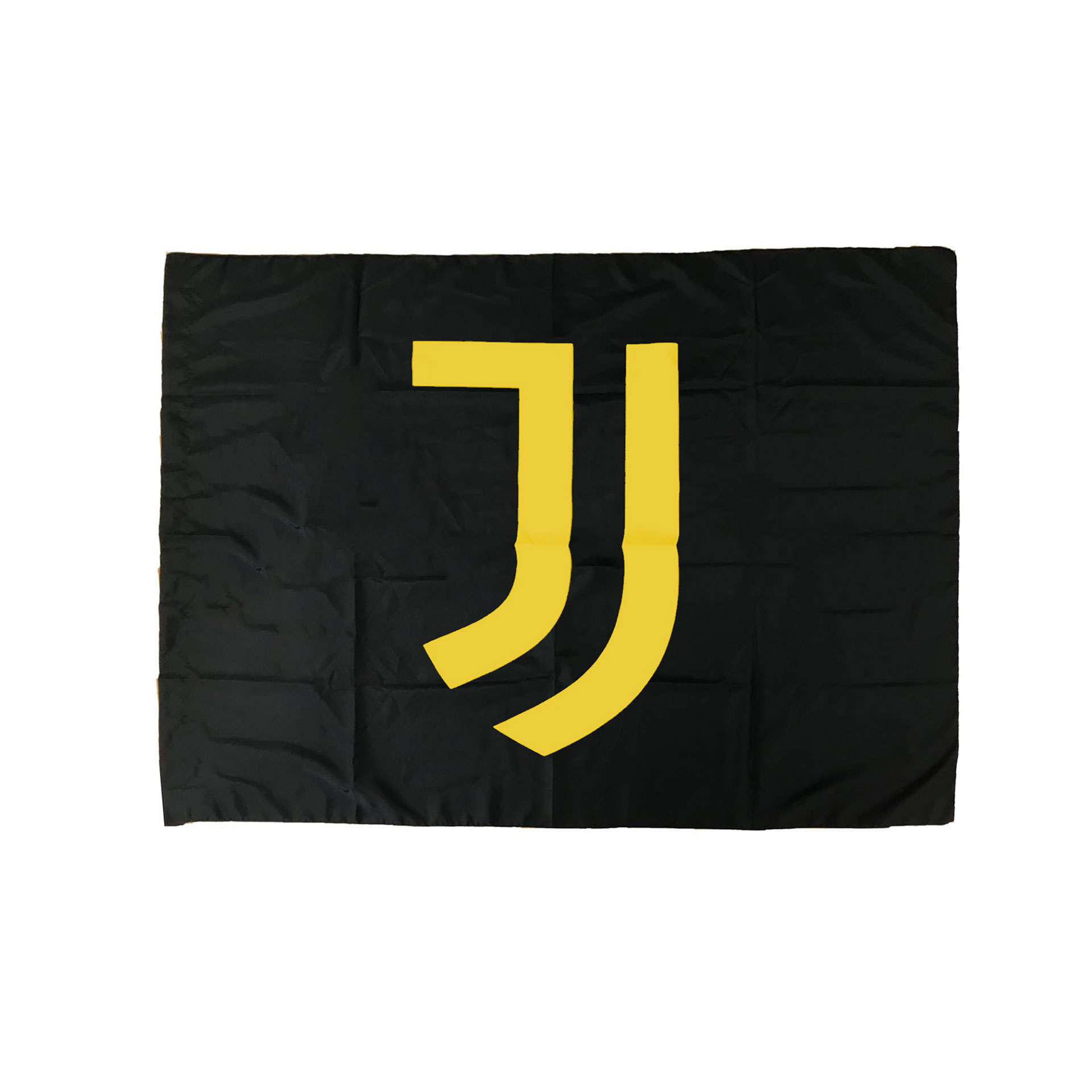 BANDIERA SENZA ASTA JUVENTUS CON LOGO GIALLO 100 X 140 CM